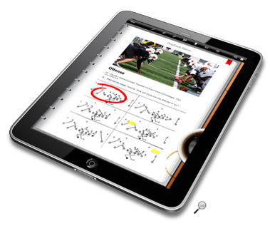 Read sports team playbook on the iPad